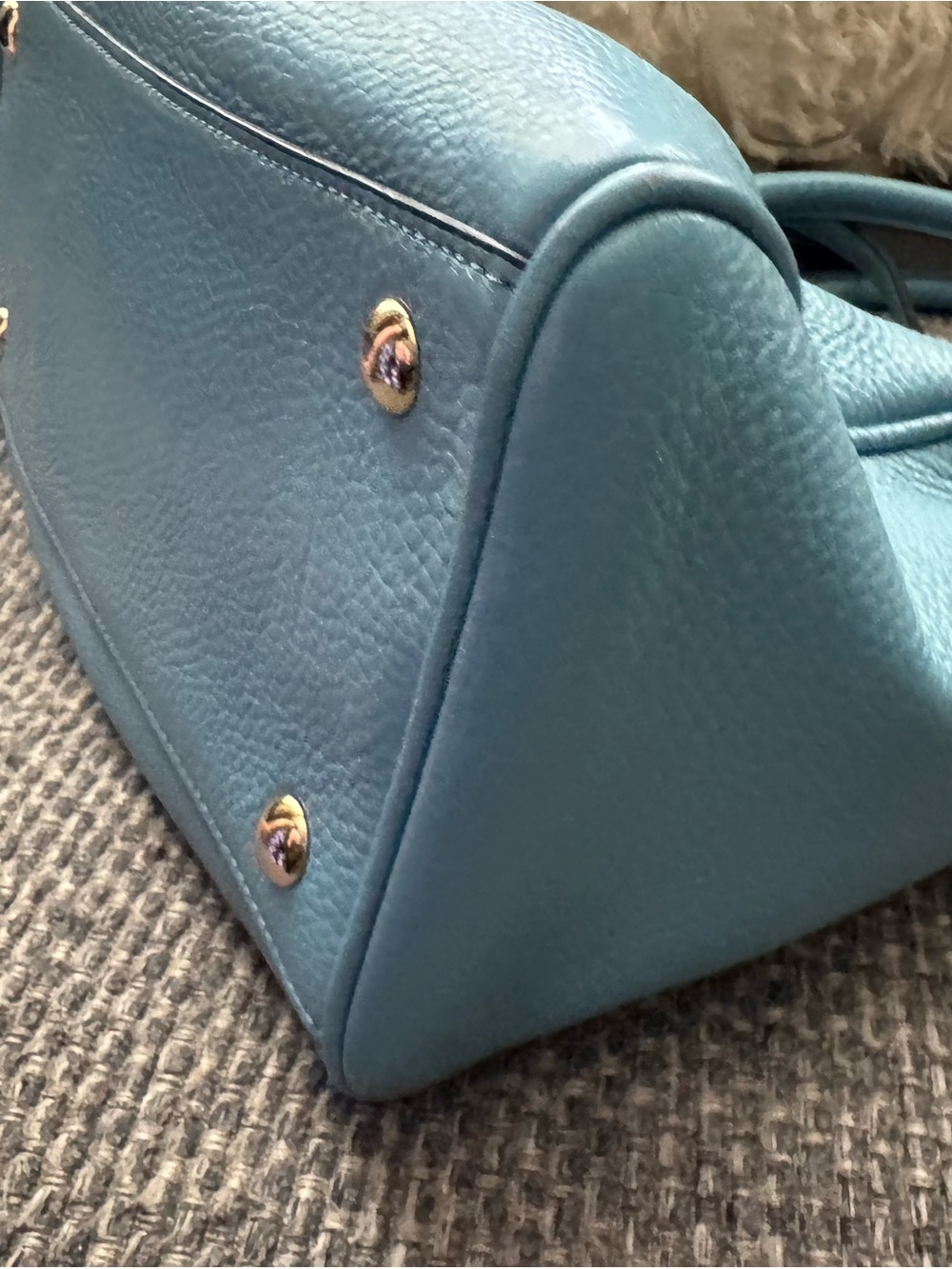 Coach Prairie Pebbled Leather Satchel Crossbody Bag Blue F36677 - Picture 10 of 12